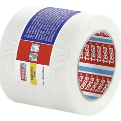 tesa 60101 Ruban adhésif toile en fibre de verre blanc 10 cm x 45 m - pour joints intérieurs