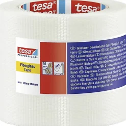 tesa 60101 Ruban adhésif toile en fibre de verre blanc 10 cm x 45 m - pour joints intérieurs