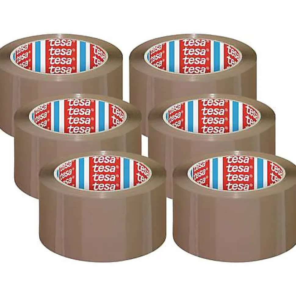 tesa 04195-00001-04 tesapack 4195 Ruban d'emballage PP marron - 6 x 66 m x 50 mm