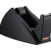 tesa Easy Cut dérouleur de table noir, compatible rouleaux jusqu'à 33 m - robuste pour bureau et maison