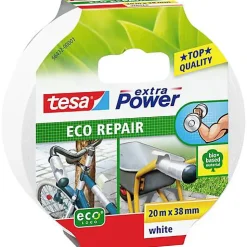 tesa ECO REPAIR 56432-00001-00 Ruban adhésif toile9 tesaae Extra Power 20 m x 38 mm, blanc