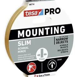 tesa PRO Mounting ruban de montage étroit 10 m x 9 mm blanc