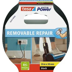 tesa Ruban adhésif toile9 Extra Power 56432 noir 20 m x 38 mm