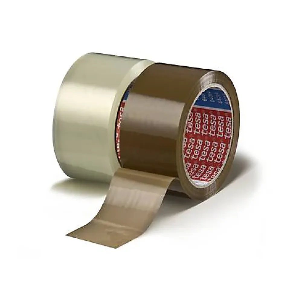 tesa tesapack 64014 lot de 6 rubans adhésifs d'emballage marron 66 m x 50 mm