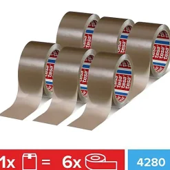 tesa tesapack 4280 PP 04280-00040-00 ruban adhésif d'emballage transparent 66 m x 50 mm pack de 6