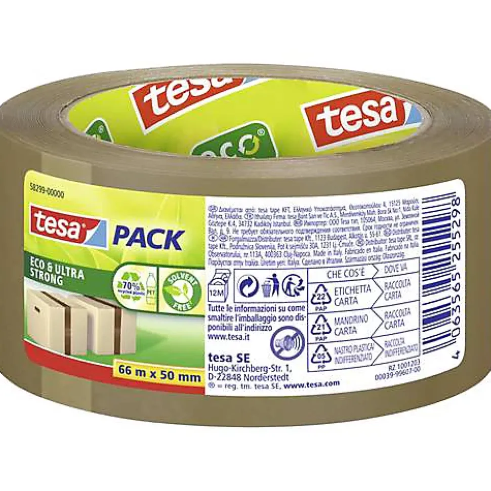 tesa tesapack eco & ultra STRONG 58299-00000-00 ruban adhésif d'emballage marron 50 mm x 66 m
