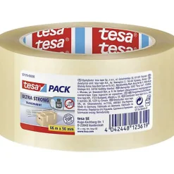 tesa Tesapack Ultra Strong 57176-00000-05 - Ruban adhésif d'emballage transparent 50 mm x 66 m, 1 rouleau
