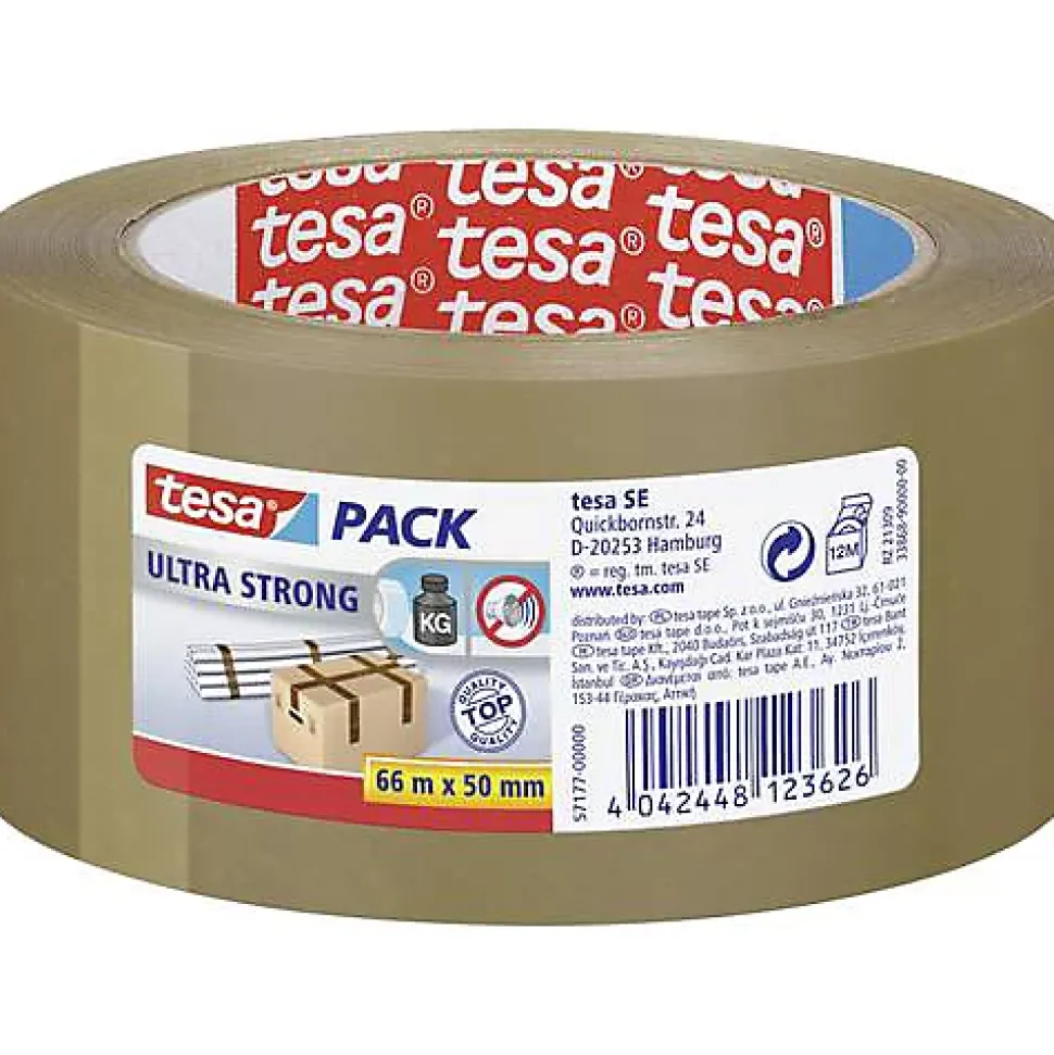 tesa tesapack Ultra STRONG 57177-00000-11 ruban adhésif d'emballage marron 66 m x 50 mm