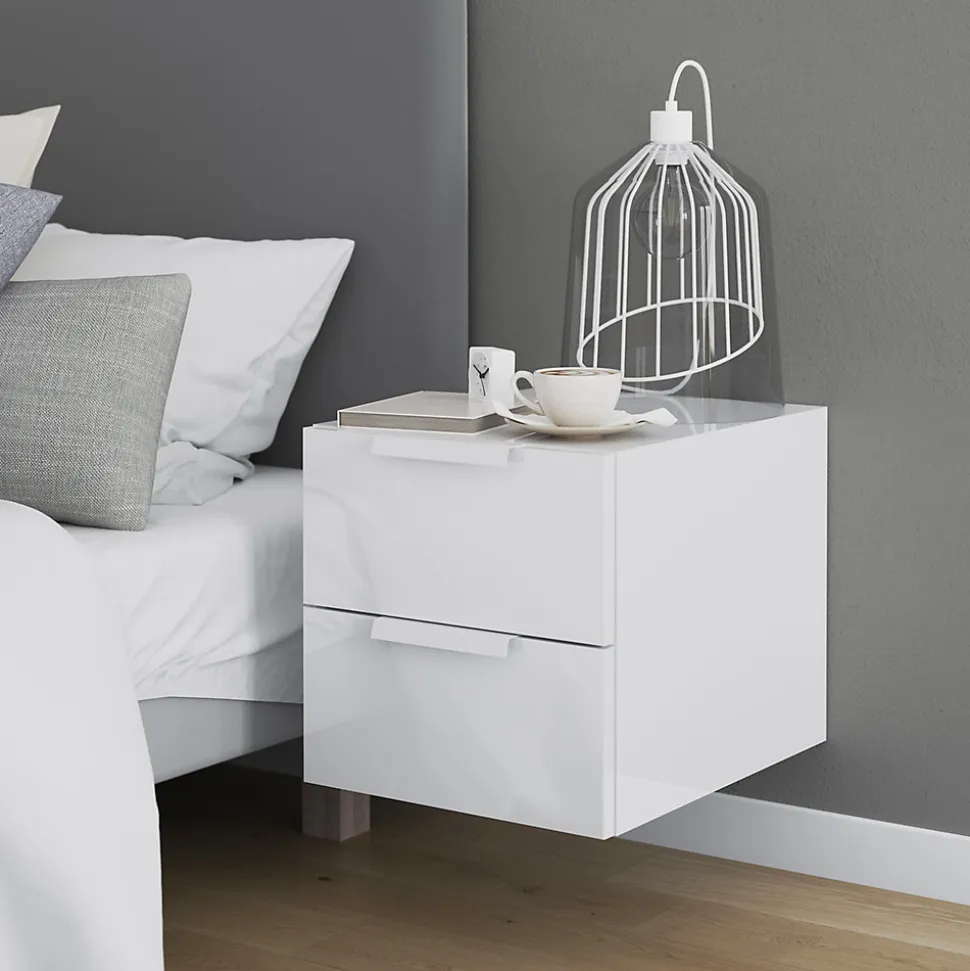 Tiroir blanc brillant GoodHome Atomia H. 18,5 x L. 37,2 x P. 39 cm vendu par 2