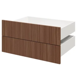 Tiroir GoodHome Atomia effet noyer H. 18,5 x l. 74,7 x P. 50 cm vendu par 2