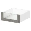 Tiroir intérieur avec façade verre effet chêne grisé GoodHome Atomia H. 17 x L. 43,7 x P. 45 cm