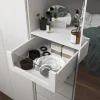 Tiroir intérieur avec façade verre blanc GoodHome Atomia H. 17 x L. 46,4 x P. 50 cm