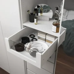 Tiroir intérieur avec façade verre blanc GoodHome Atomia H. 17 x L. 46,4 x P. 50 cm