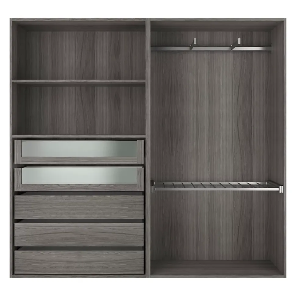 Tiroir intérieur avec façade verre chêne grisé Atomia L. 100 cm x P. 45 cm GoodHome