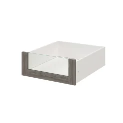 Tiroir intérieur avec façade verre effet chêne grisé GoodHome Atomia H. 17 x L. 46,4 x P. 50 cm