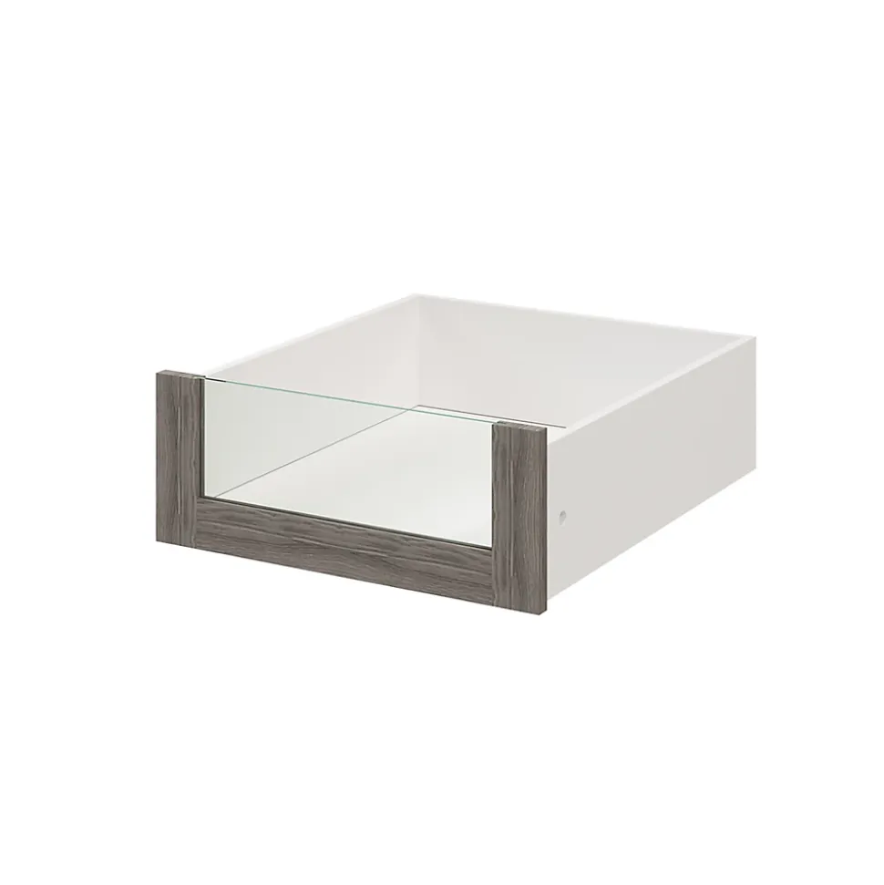 Tiroir intérieur avec façade verre effet chêne grisé GoodHome Atomia H. 17 x L. 46,4 x P. 50 cm