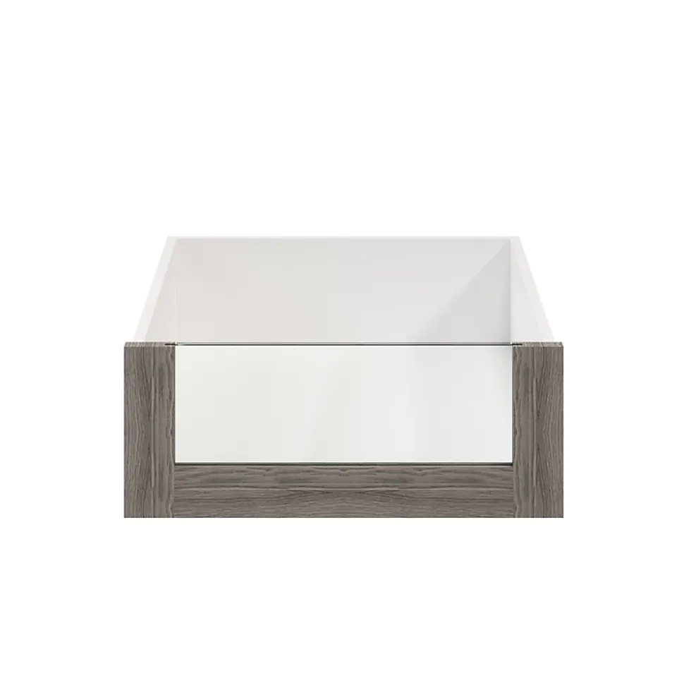 Tiroir intérieur avec façade verre effet chêne grisé GoodHome Atomia H. 17 x L. 46,4 x P. 50 cm