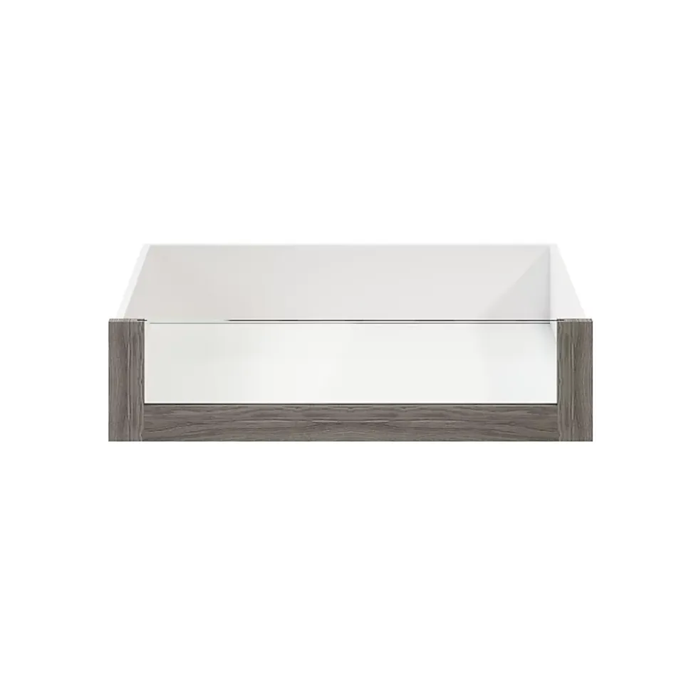 Tiroir intérieur avec façade verre effet chêne grisé GoodHome Atomia H. 17 x L. 71,4 x P. 50 cm
