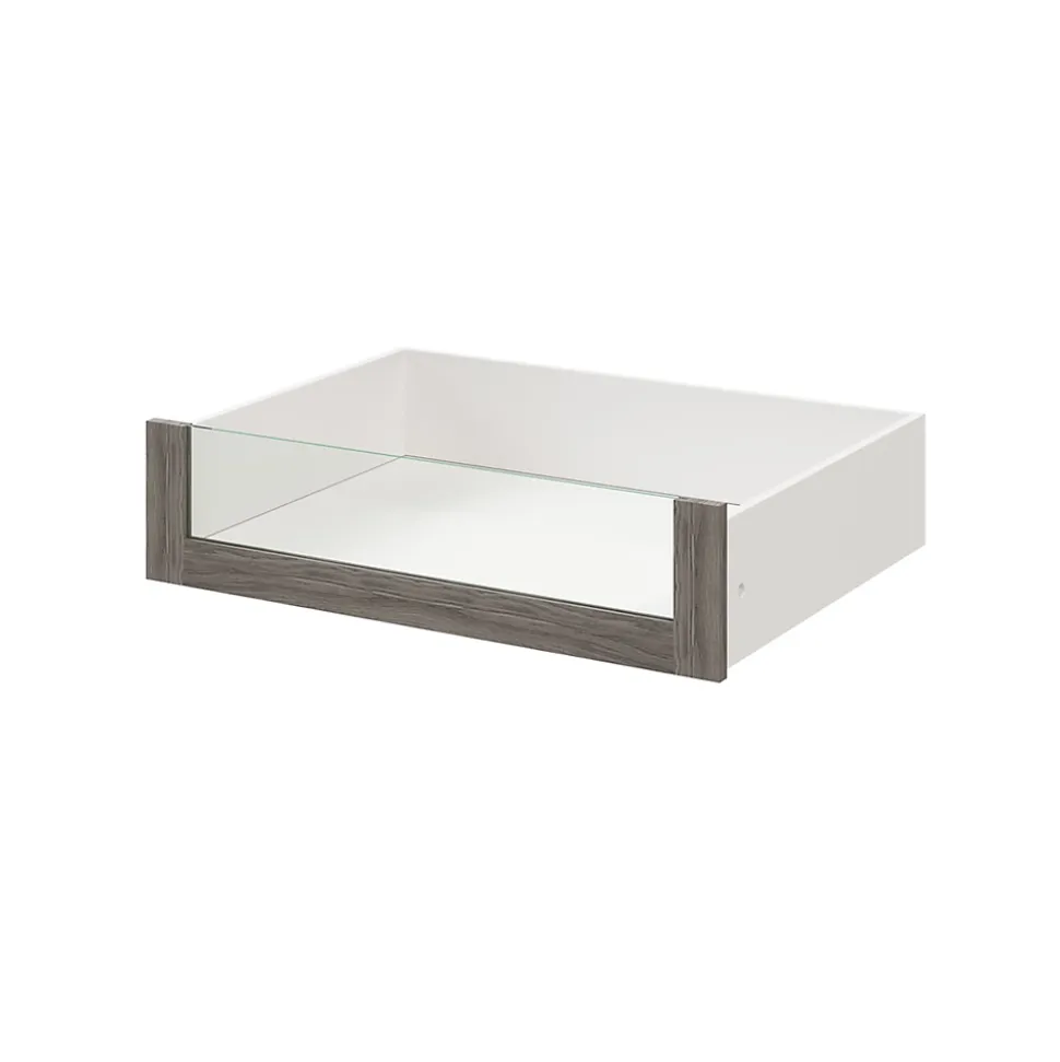 Tiroir intérieur avec façade verre effet chêne grisé GoodHome Atomia H. 17 x L. 71,4 x P. 50 cm