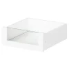 Tiroir intérieur avec façade verre blanc GoodHome Atomia H. 17 x L. 43,7 x P. 45 cm