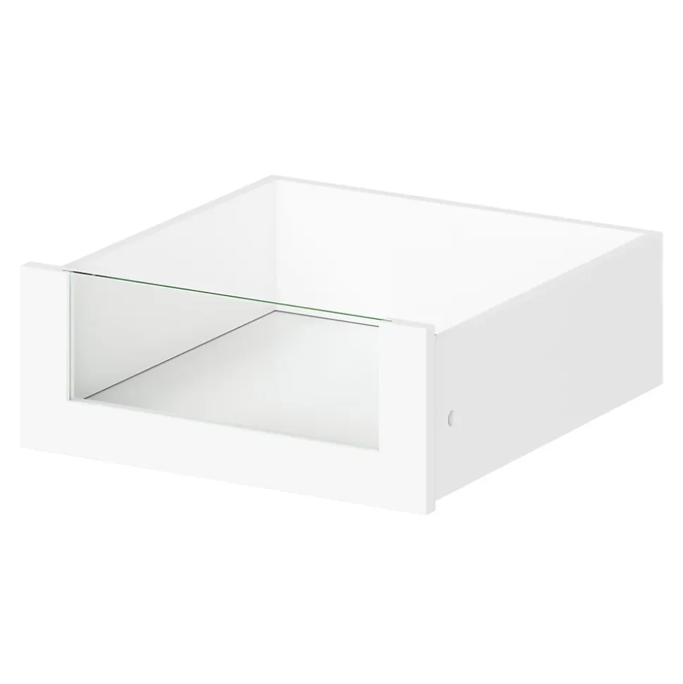 Tiroir intérieur avec façade verre blanc GoodHome Atomia H. 17 x L. 43,7 x P. 45 cm