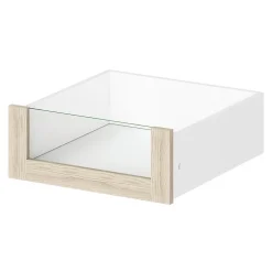 Tiroir intérieur avec façade verre effet chêne GoodHome Atomia H. 17 x L. 43,7 x P. 45 cm