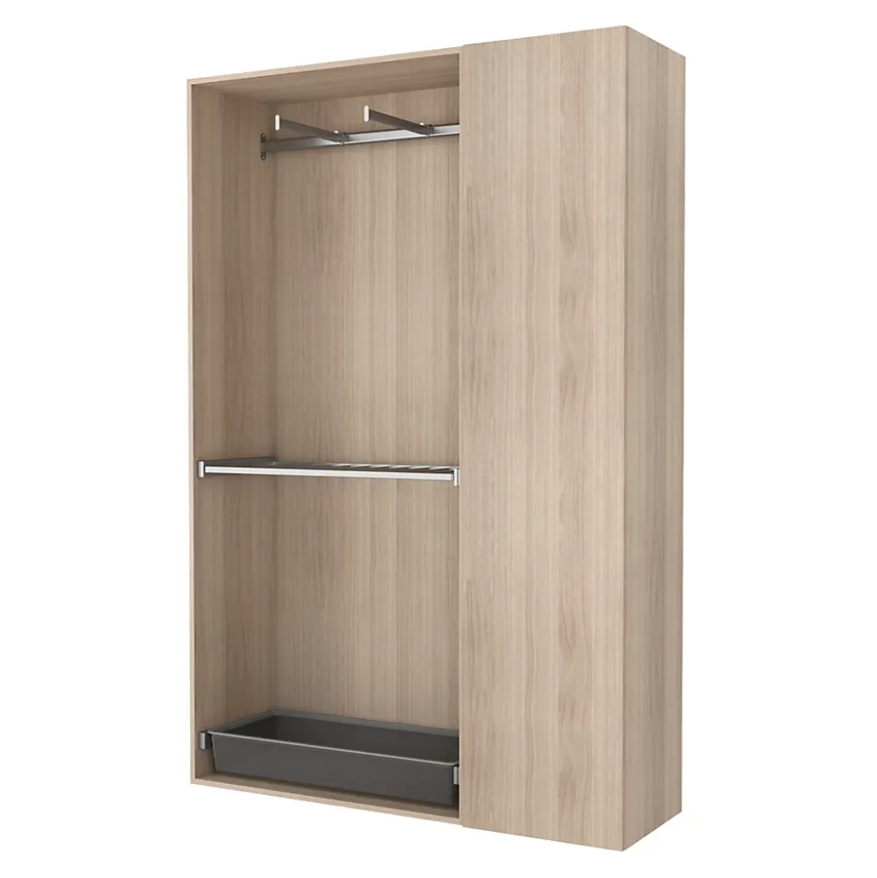 Tiroir intérieur avec façade verre effet chêne GoodHome Atomia H. 17 x L. 43,7 x P. 45 cm