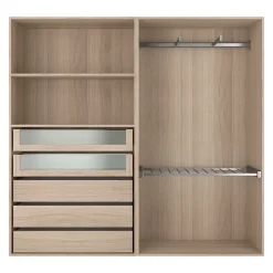 Tiroir intérieur avec façade verre effet chêne GoodHome Atomia H. 17 x L. 93,7 x P. 45 cm