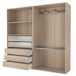 Tiroir intérieur avec façade verre effet chêne GoodHome Atomia H. 17 x L. 93,7 x P. 45 cm