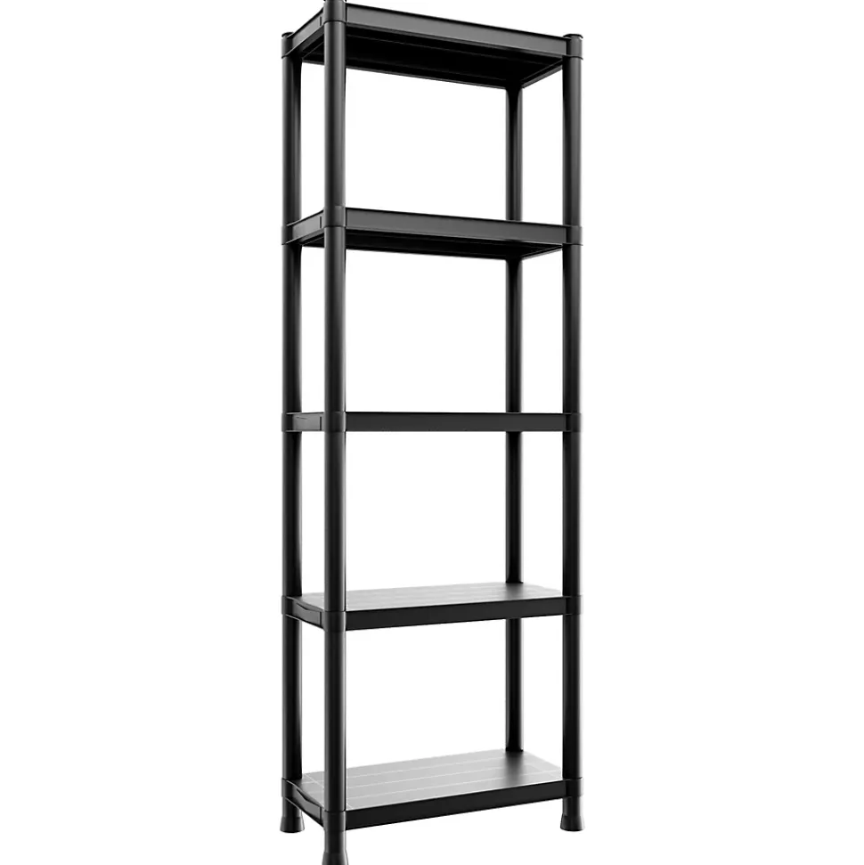 Titan S - Étagère modulaire 5 niveaux 60x30xH180 cm en résine noire