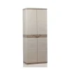 TITANIUM PLASTIKEN Armoire 2 portes avec etageres et penderie l70 x p44 x h176 cm Beige et Taupe Gamme TITANIUM Interieur/Exteri