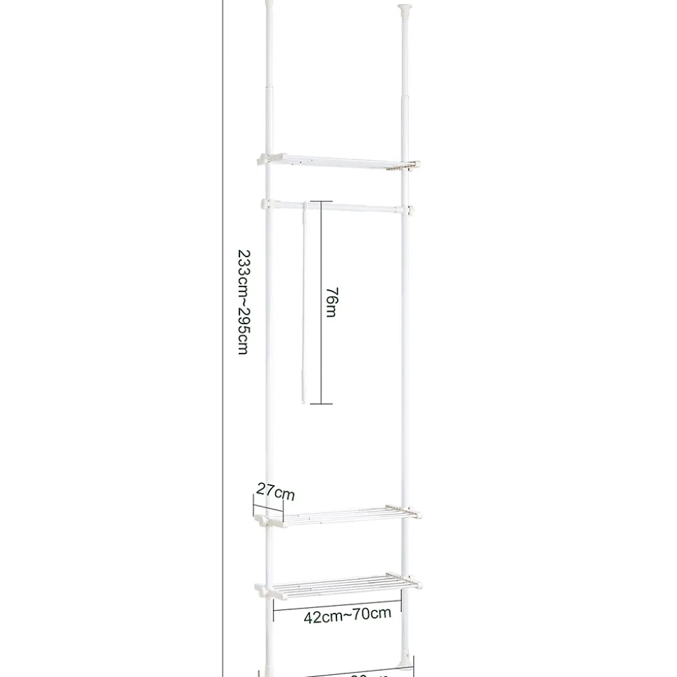 Télescopique Porte-vêtements Système de Penderie Télescopique, KLS07-W, SoBuy