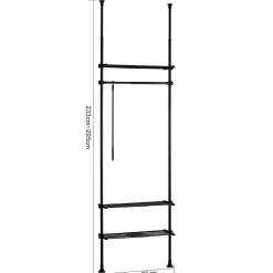 Télescopique Porte-vêtements Système de Penderie Télescopique, KLS07-Sch, SoBuy