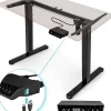 TM51 BK Structure pour bureau assis debout électrique Hauteur ajustable de 72 à 118 cm Charge max 70 kg Plateau à ajouter Duronic