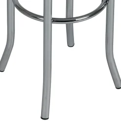 TODARO - Tabouret Acier Chromé et Simili Blanc
