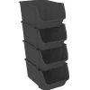 Tour de rangement 4 casiers empilables gris