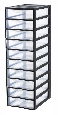 Tour de rangement 10 tiroirs en plastique Orgamix