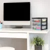 Tour de rangement Plastique Bureau A5, 3 Petits Tiroirs, Lot de 2, Noir, DC-A5, Iris Ohyama