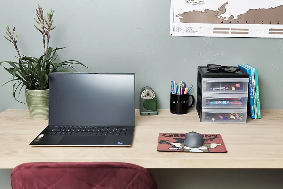 Tour de rangement Plastique Bureau A5, 3 Petits Tiroirs, Lot de 2, Noir, DC-A5, Iris Ohyama