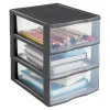 Tour en plastique 3 tiroirs Kontor gris H. 25,5 x L. 18,5 x P. 25,5 cm