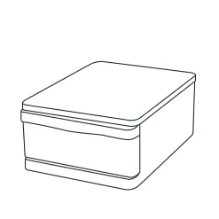 Tour en plastique 1 tiroir Kontor transparent H. 14 x L. 35 x P. 25,5 cm