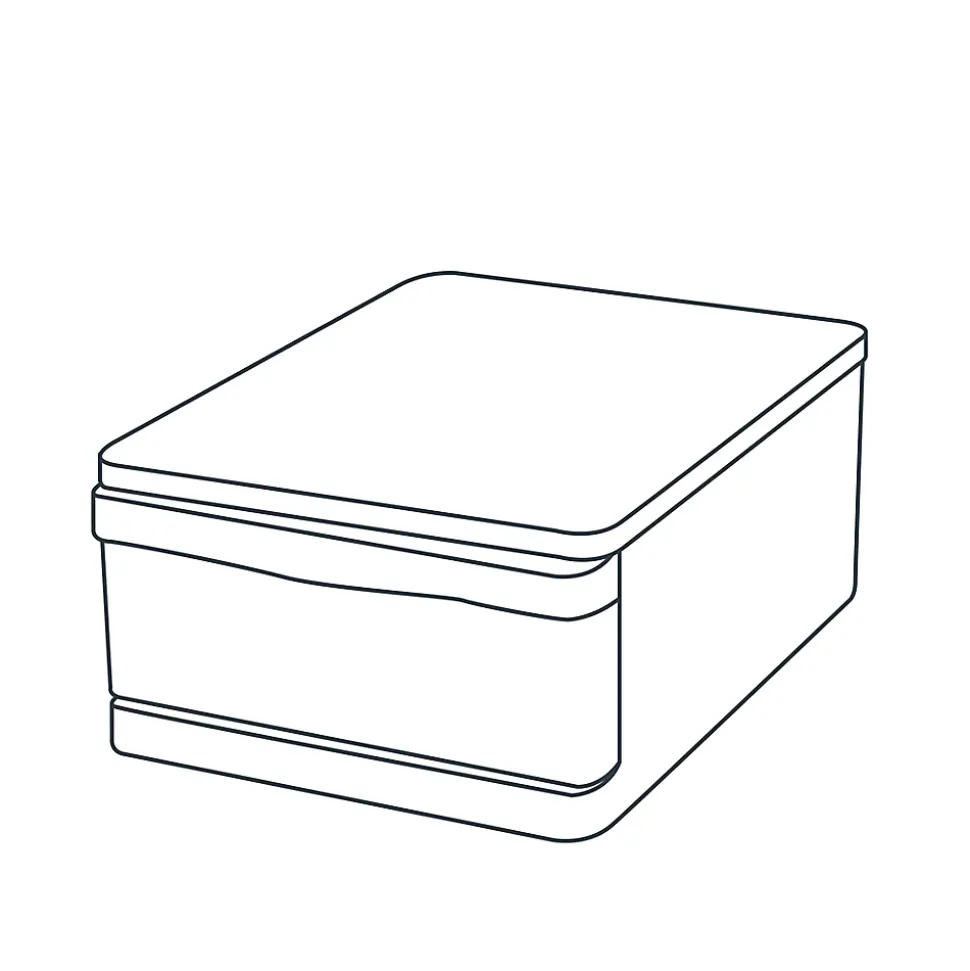 Tour en plastique 1 tiroir Kontor transparent H. 14 x L. 35 x P. 25,5 cm