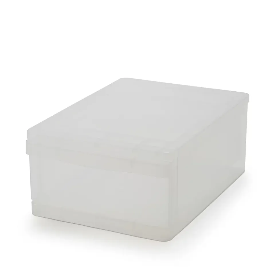 Tour en plastique 1 tiroir Kontor transparent H. 14 x L. 35 x P. 25,5 cm