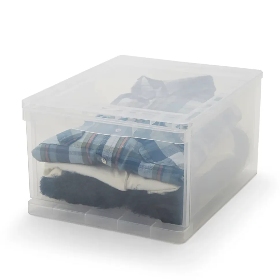 Tour en plastique 1 tiroir Kontor transparent H. 21,5 x L. 39 x P. 32 cm