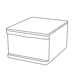 Tour en plastique 1 tiroir Kontor transparent H. 21,5 x L. 39 x P. 32 cm