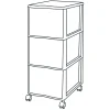 Tour en plastique 3 tiroirs Kontor gris H. 63,5 x L. 36,5 x 26 cm
