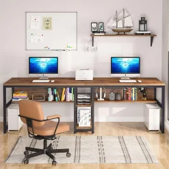 Tribesigns 200 cm Bureau avec Rangement pour Deux Personnes