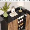 Tribesigns 25 Paires de Meuble de Rangement à Chaussures Armoire avec Portes Marron et Noir