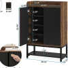 Tribesigns Armoire à chaussures avec portes à 5 niveaux Noir et marron