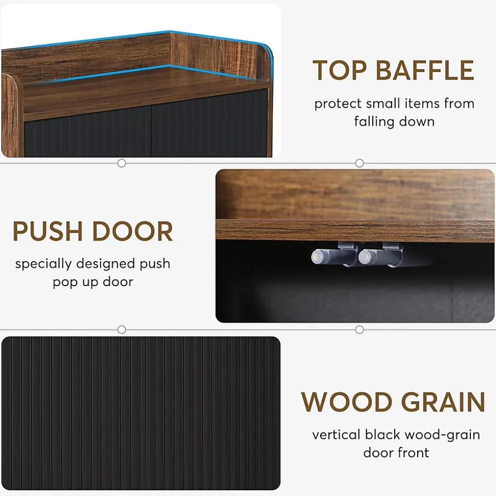 Tribesigns Armoire à chaussures avec portes à 5 niveaux Noir et marron